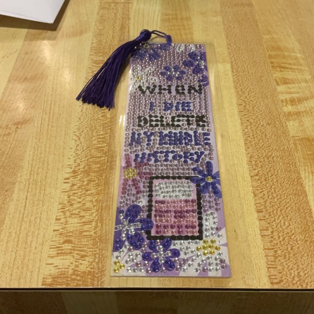 Book Lover Bookmark When I Die Delete My Kindle HistoryDiamond Art Laminated